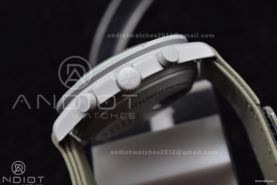 to Strap Omega Moonwatch Mission Pluto GoodFit Swatch Quartz Bioceramic 1182 on Nylon x 0316